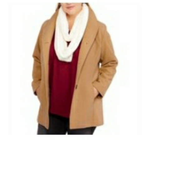 Faded Glory Women's Plus Size single-breasted faux - Picture 1 of 6